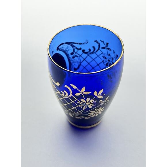 1960s Murano-Style Bohemian Venetian 6-Piece Cobalt Blue Decanter Cordial Set - Picture 12 of 13